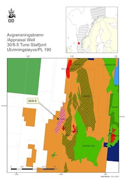 Well 30/8-5 in license PL190 in the North Sea Well 30/8-5 in license PL190 in the North Sea