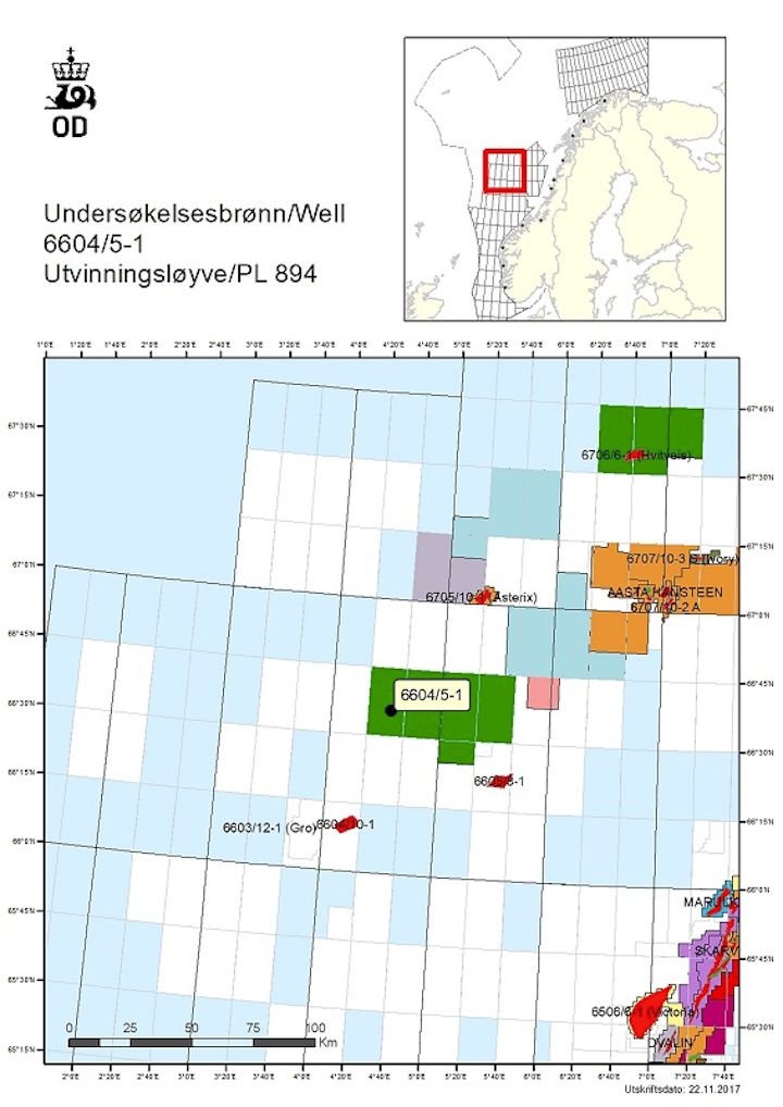 Exploration well 6604/5-1 on production license PL 894 in the Norwegian Sea