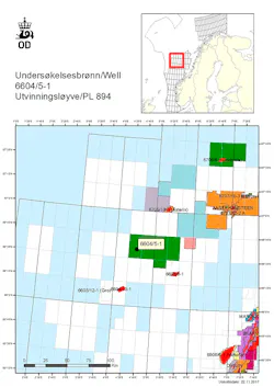 Exploration well 6604/5-1 on production license PL 894 in the Norwegian Sea Exploration well 6604/5-1 on production license PL 894 in the Norwegian Sea