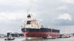 VLCC Tina arriving at Keppel Shipyard for conversion into Liza FPSO