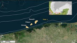 Tecoalli, Amoca, and Mizt&oacute;n fields in Area 1 offshore Mexico