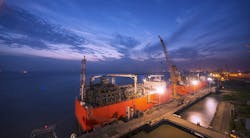 Barge-based floating storage and regasification unit Barge-based floating storage and regasification unit