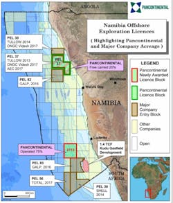 Pancontinental Oil &amp; Gas Orange basin offshore Namibia