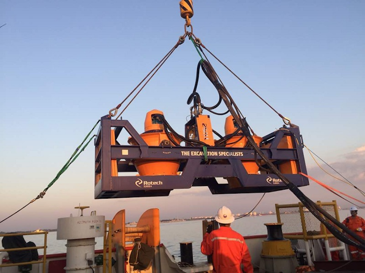 Rotech Subsea TRS2 controlled flow excavation system offshore Myanmar