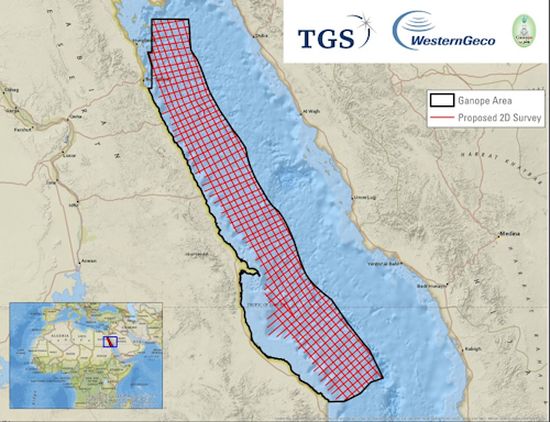 2D multi-client seismic survey offshore Egypt in the Red Sea
