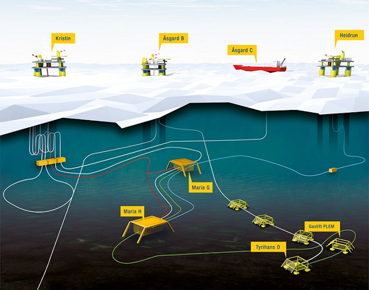 Maria oil field layout offshore Norway
