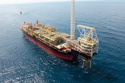 FPSO Prof. John Evans Atta Mills at the deepwater TEN field offshore Ghana FPSO Prof. John Evans Atta Mills at the deepwater TEN field offshore Ghana