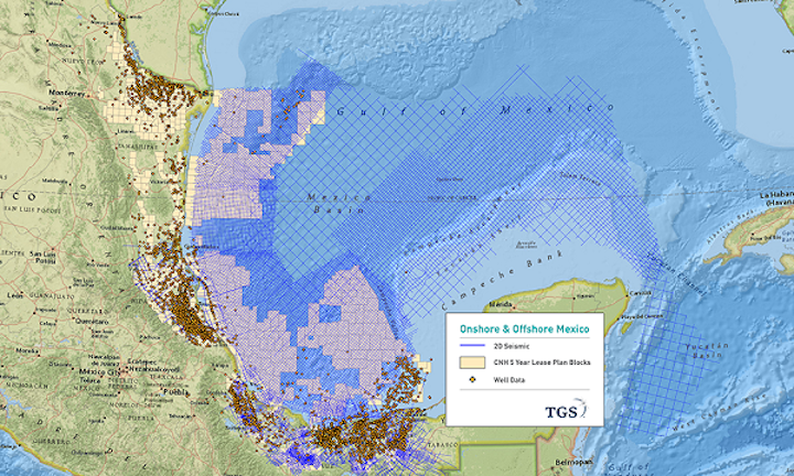 TGS offshore Mexico well data