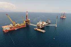 Prinos oil field complex offshore Greece Prinos oil field complex offshore Greece