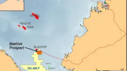Beehive prospect in the WA-488-P permit offshore Western Australia