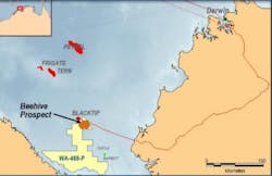 Beehive prospect in the WA-488-P permit offshore Western Australia