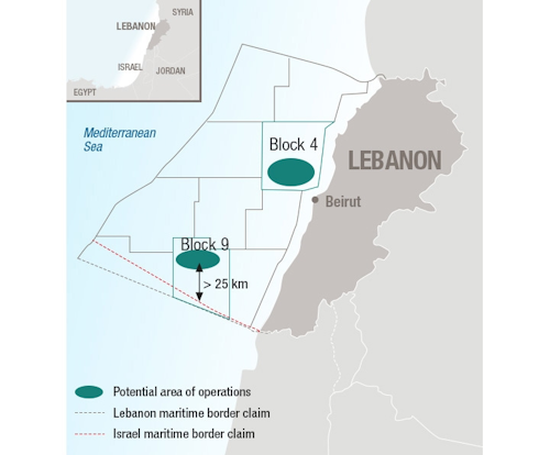 Total exploration blocks 4 and 9 offshore Lebanon