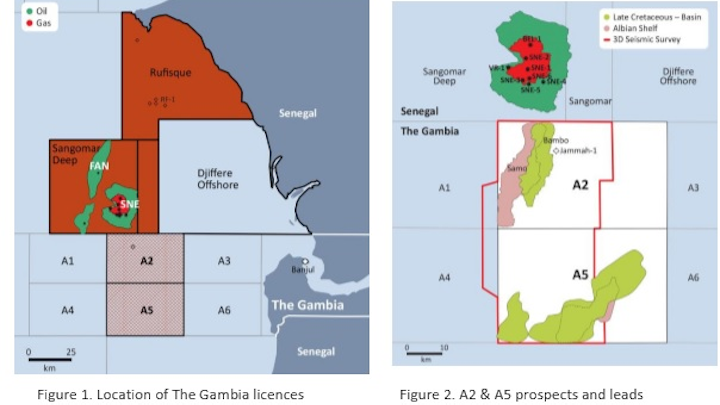 Blocks A2 and A5 offshore The Gambia