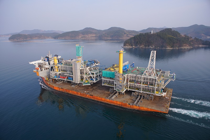 Johan Sverdrup riser platform topsides departing the SHI shipyard in South Korea
