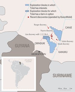 Total exploration licenses in the Canje and Kanuku blocks offshore Guyana Total exploration licenses in the Canje and Kanuku blocks offshore Guyana