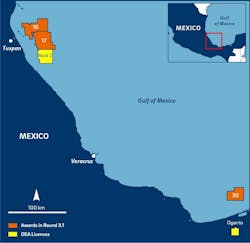 Blocks 16 and 17 in the Gulf of Mexico offshore Mexico