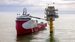 Ampelmann’s A-type Enhanced Performance gangway system deployed from the Kasteelborg
