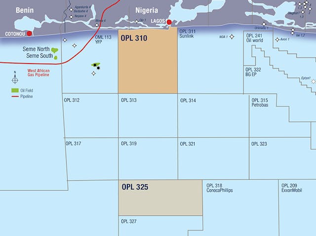 OPL 319 lease in the Dahomey basin offshore Nigeria