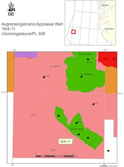 Well 16/4-11 in license PL359 on the Utsira High in the Norwegian North Sea Well 16/4-11 in license PL359 on the Utsira High in the Norwegian North Sea