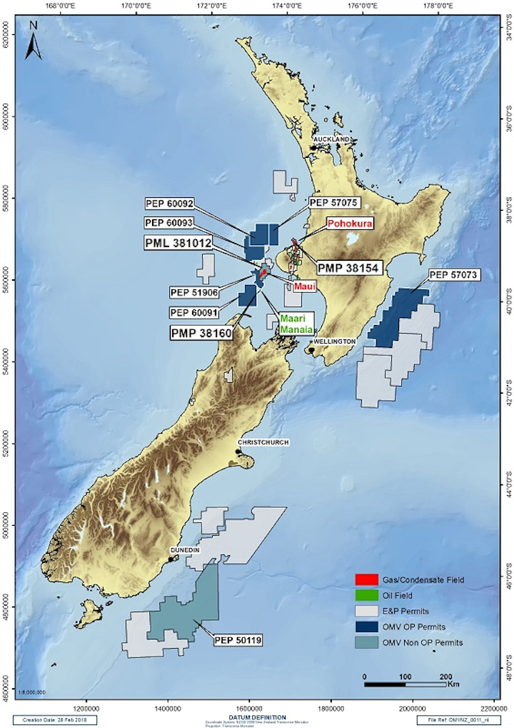 OMV's offshore New Zealand