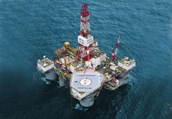 Diamond Offshore&rsquo;s semisubmersible drilling rig Ocean Valiant