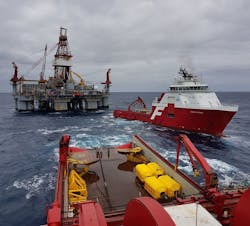 Ocean Monarch semisubmersible drilling rig offshore southeast Australia