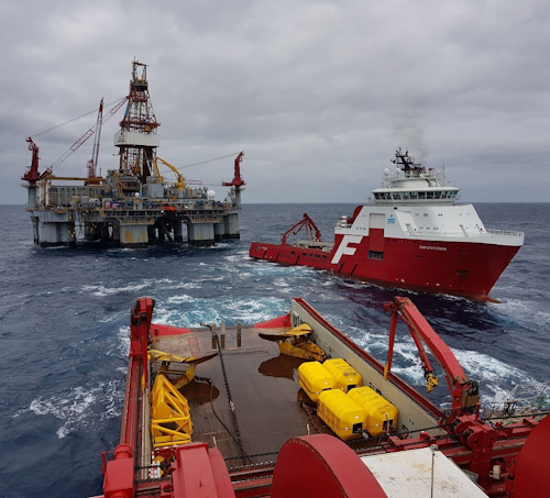Ocean Monarch semisubmersible drilling rig offshore southeast Australia