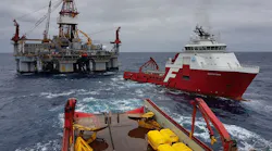 Ocean Monarch semisubmersible drilling rig offshore southeast Australia