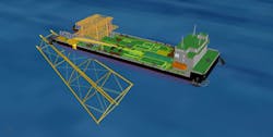 Decommissioning barge concept for removing oil and gas platforms Decommissioning barge concept for removing oil and gas platforms