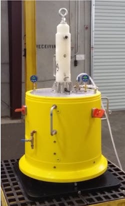 Wellhead Defender subsea isolation cap on wellhead fixture