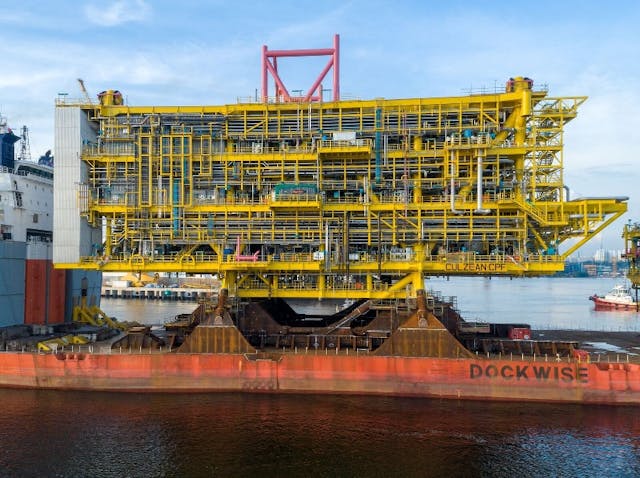 Culzean central processing facility topsides at the Sembcorp Marine Admiralty Yard