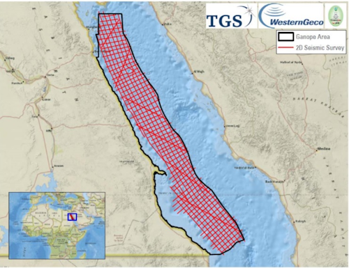 2D long-offset, broadband multi-client seismic survey in the Egyptian Red Sea