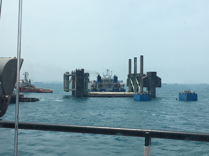 1,800-ton steel jacket structure offshore Bahrain for the Bahrain LNG Import Terminal project
