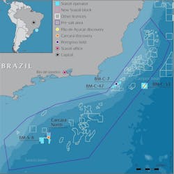 Blocks Carcar&aacute; North and BM-S-8 offshore Brazil