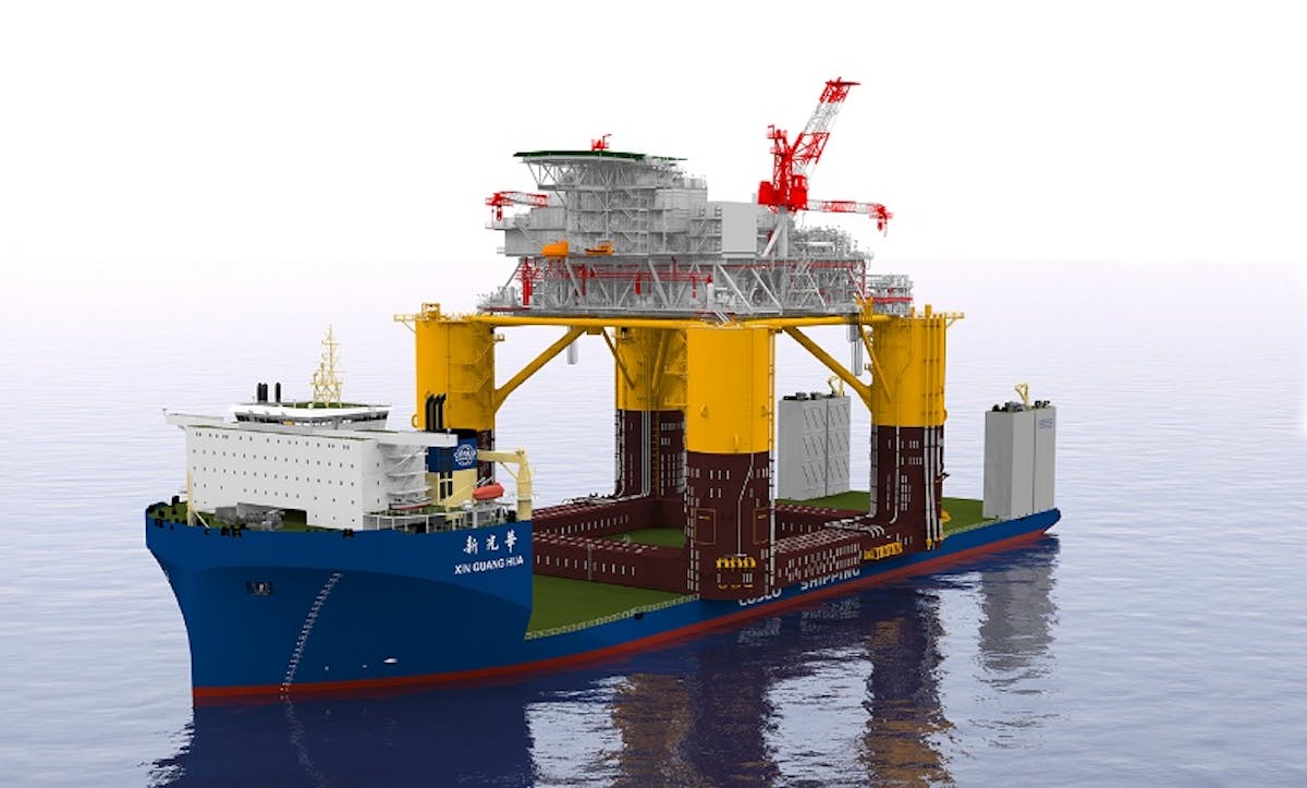 Artist rendering of the Vito FPU onboard onboard COSCO&rsquo;s M/V Xin Guang Hua