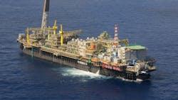 The FPSO P-54 on the Roncador field in the Campos basin offshore Brazil
