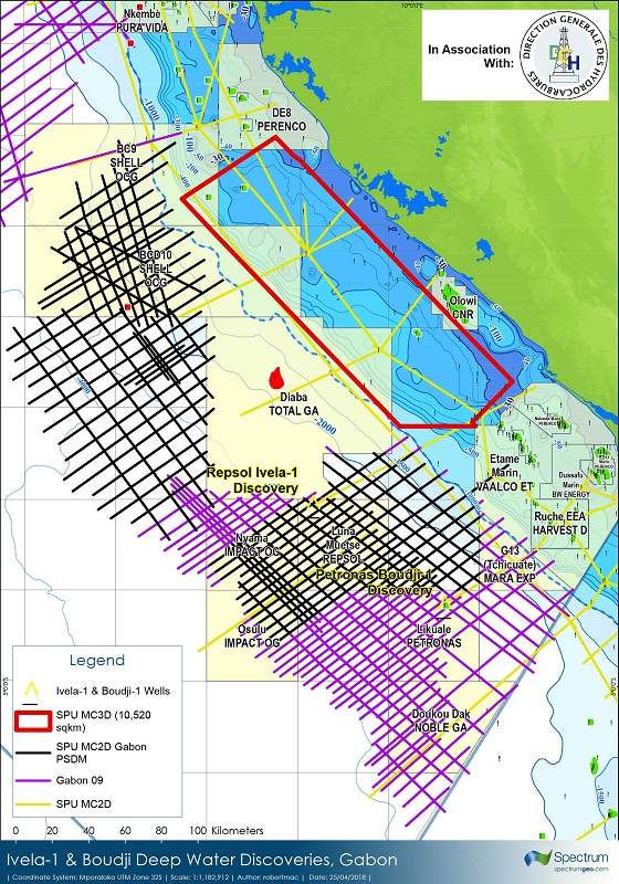 Ivela-1 exploration well in the Luna Muetse (E13) block offshore Gabon