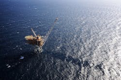 Pluto A gas production platform offshore northwest Australia Pluto A gas production platform offshore northwest Australia