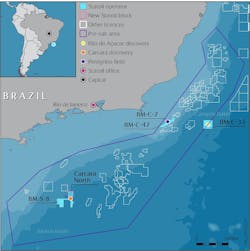 BM-S-8 license in the Santos basin offshore Brazil