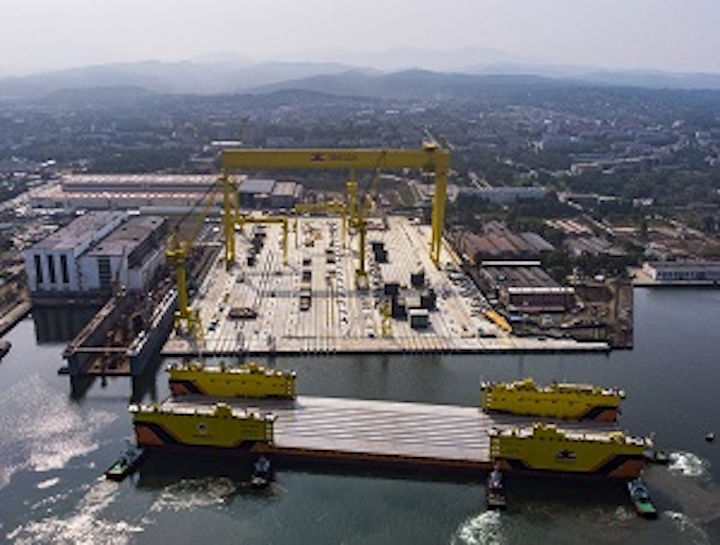 The BSIC-built floating transfer dock at the Zvezda Shipbuilding Complex in Russia