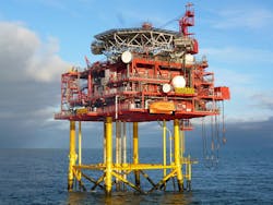 Babbage gas field platform in the UK southern North Sea