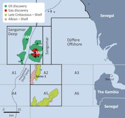 Samo-1 well in block A2 offshore The Gambia