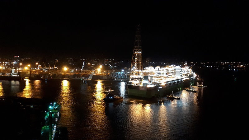 FPSO Egina departing the SHI-MCI yard in Lagos, Nigeria