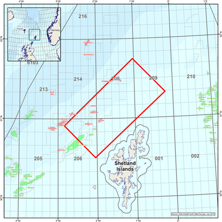 Location map for CGG’s rich-azimuth survey northwest of the Shetland Isles