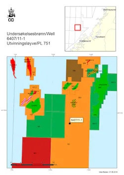 Well 6407/11-1 on license PL751 in the Norwegian Sea