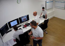 Ethos staff demonstrating an emergency scenario using the fully adaptable simulator.