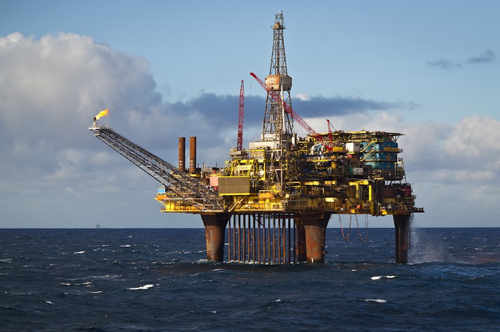 Dunlin Alpha platform in the UK northern North Sea