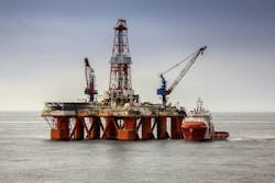 Semisubmersible drilling rig in the shallow-water Ayashky license block in the Sea of Okhotsk