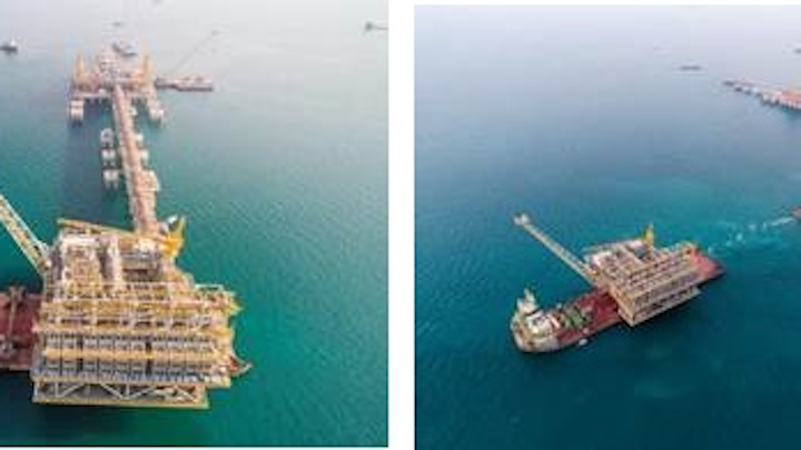 Floatover installation of the REGAS topsides offshore Bahrain