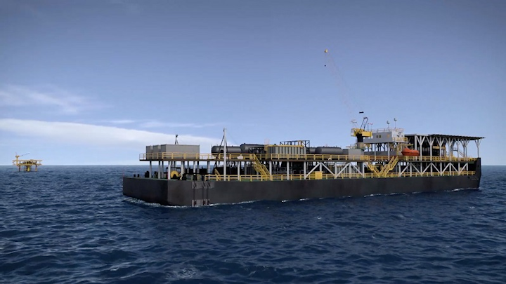 Production barge for Apsara oil field development offshore Cambodia